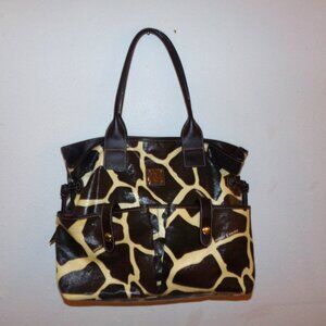 Dooney and Bourke Giraffe Print Tote Coated Canvas Large